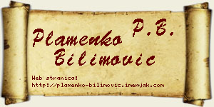 Plamenko Bilimović vizit kartica